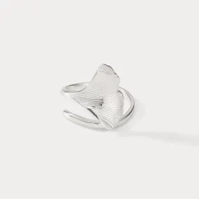 Silver Ginkgo Leaf Ring