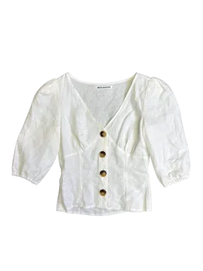 Size 4 - Reformation White Linen Top