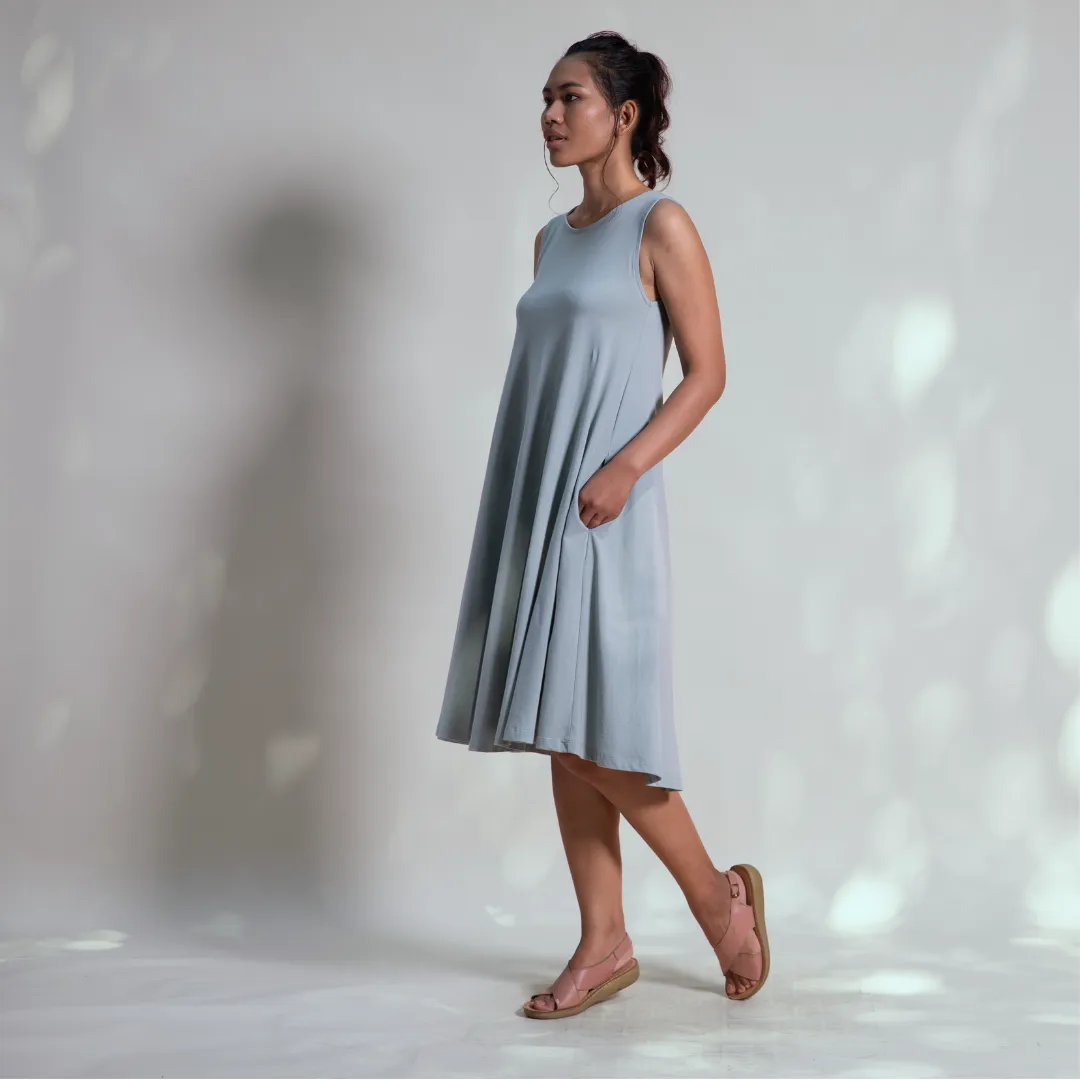 Sleeveless Swing Dress | Light Teal