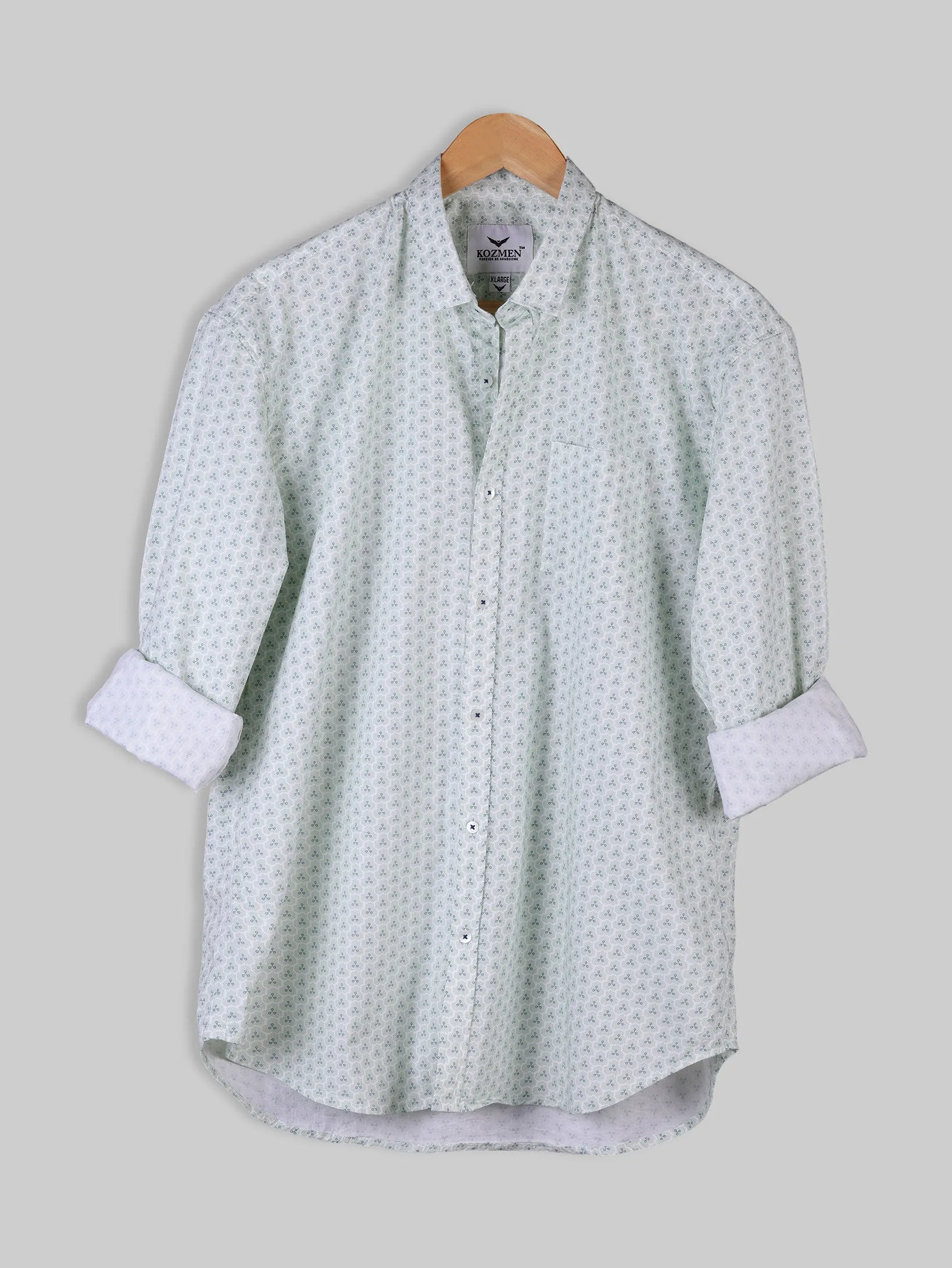 Soft Green Multi Printed Casual Shirt