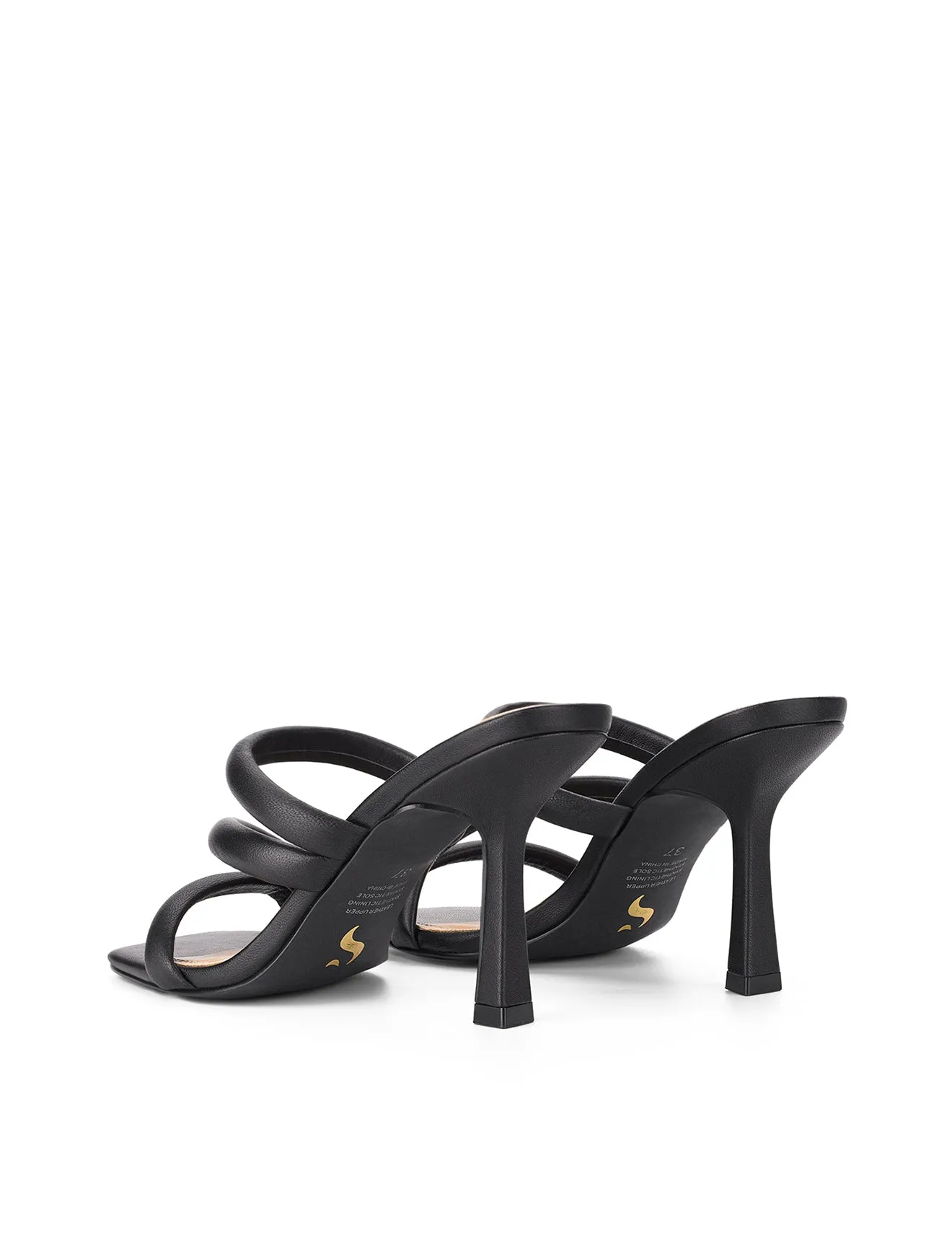 Spence Heeled Sandals - Black Leather