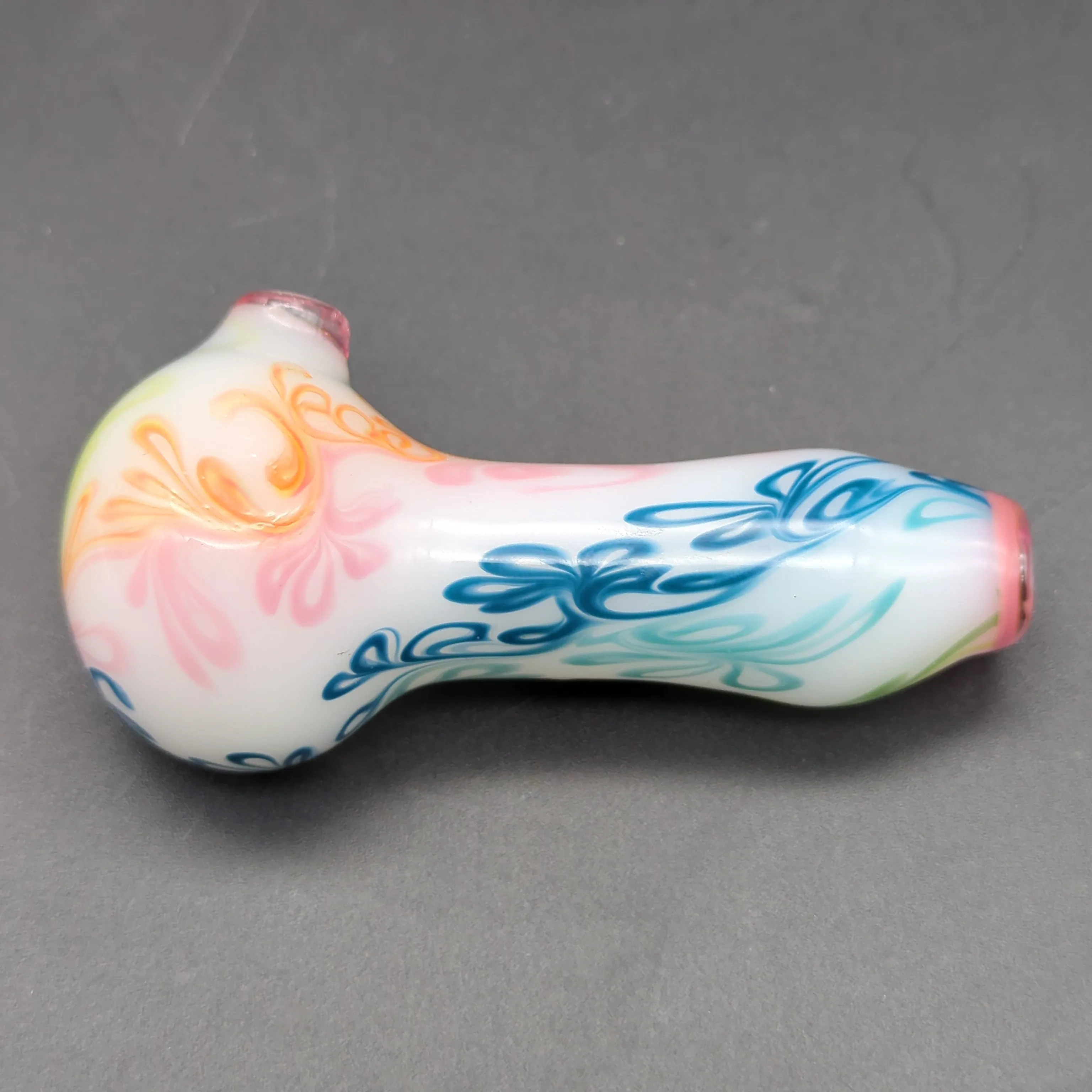 Sqwash Glass 3 Rainbow Flower Peanut Pipe