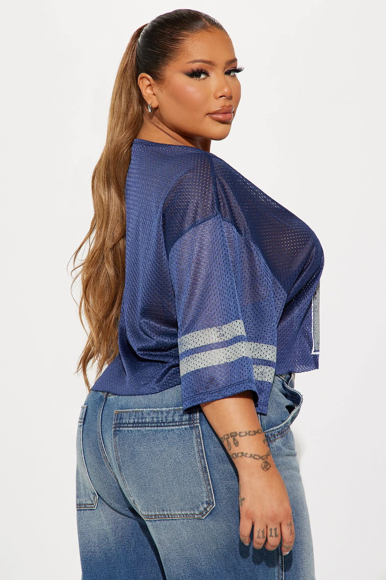 Star Player Cropped Jersey - Blue