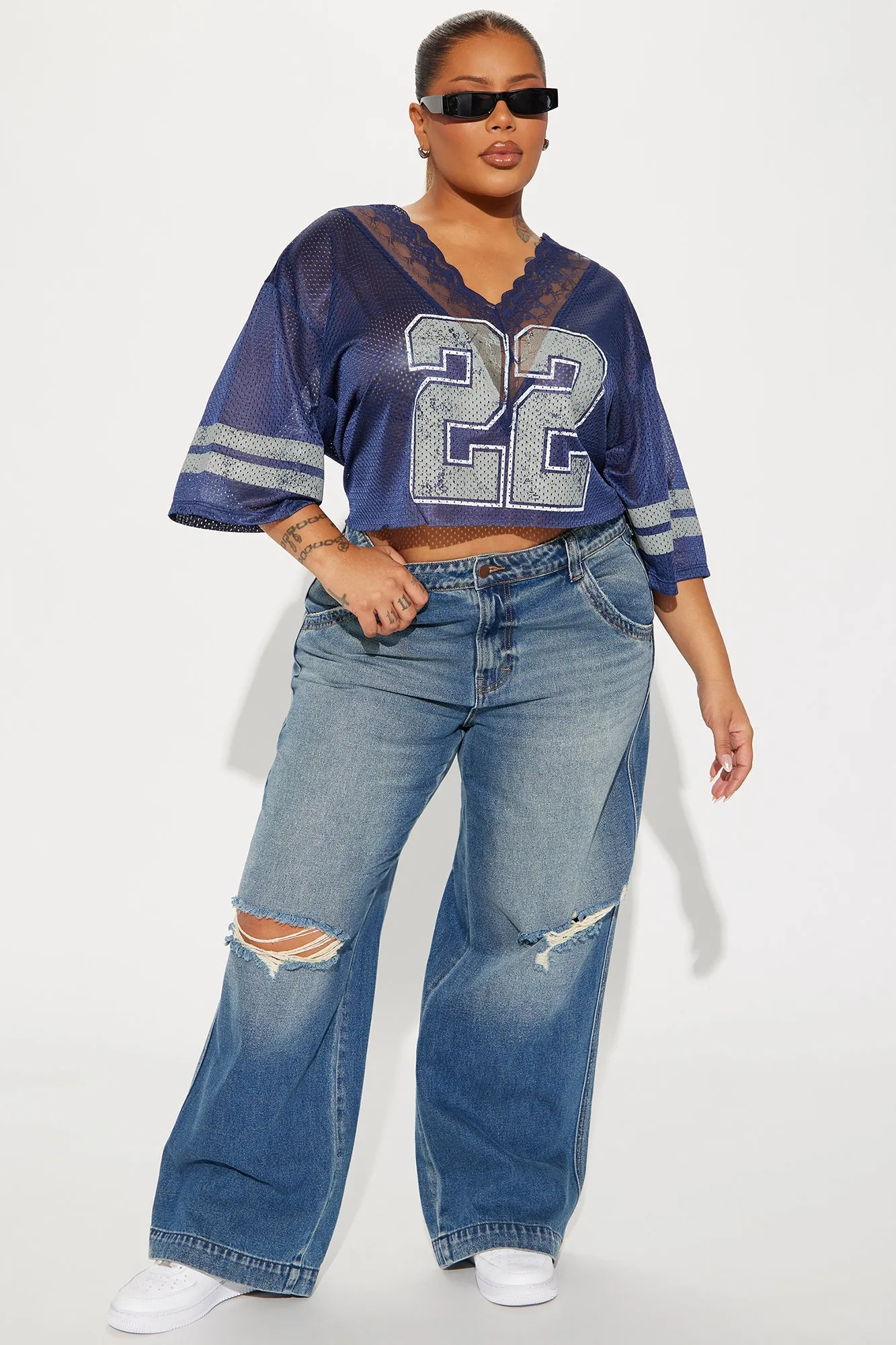 Star Player Cropped Jersey - Blue