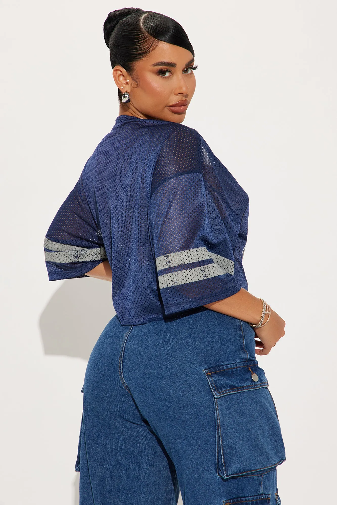 Star Player Cropped Jersey - Blue