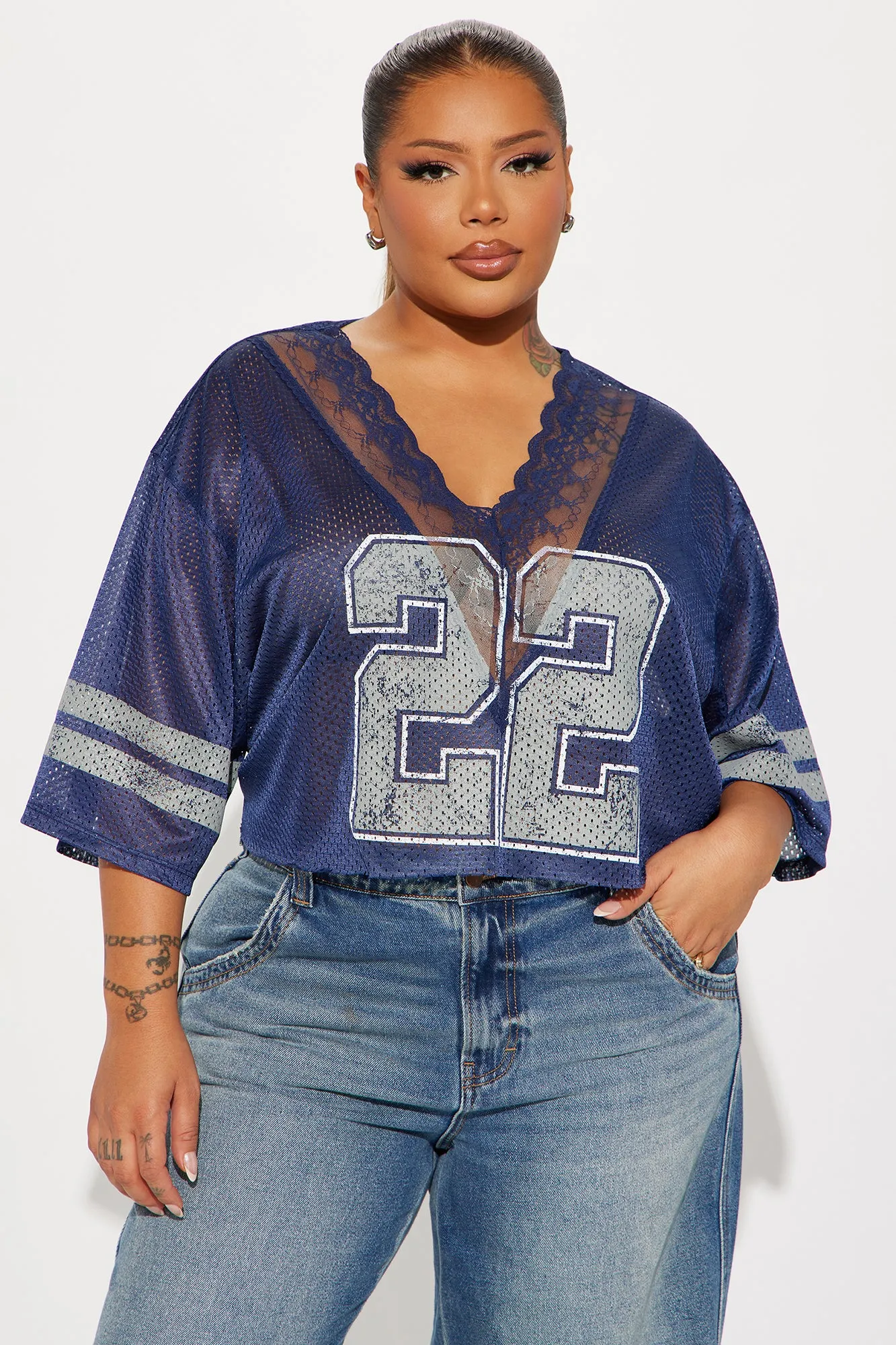 Star Player Cropped Jersey - Blue