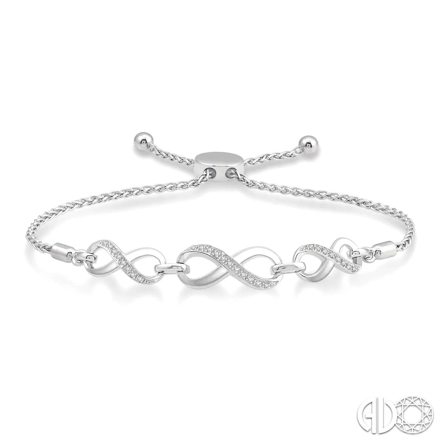 Sterling Silver and Diamond Infinity Bracelet