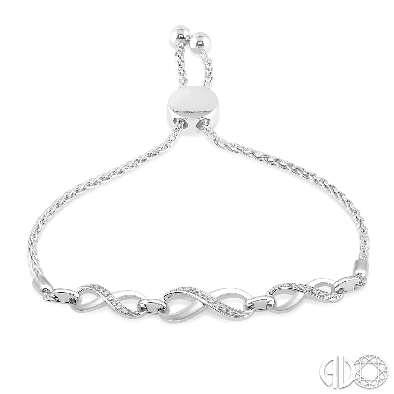 Sterling Silver and Diamond Infinity Bracelet