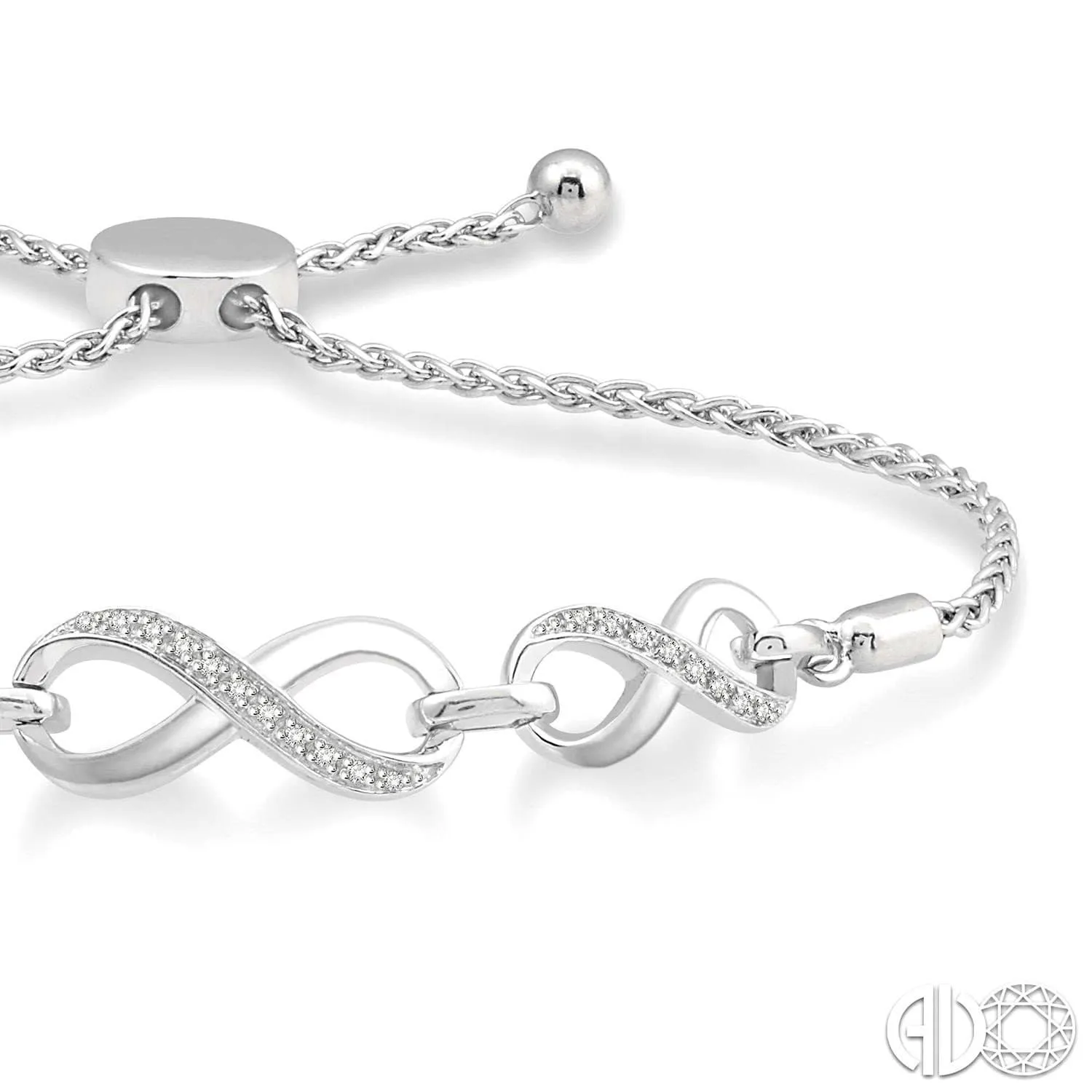 Sterling Silver and Diamond Infinity Bracelet