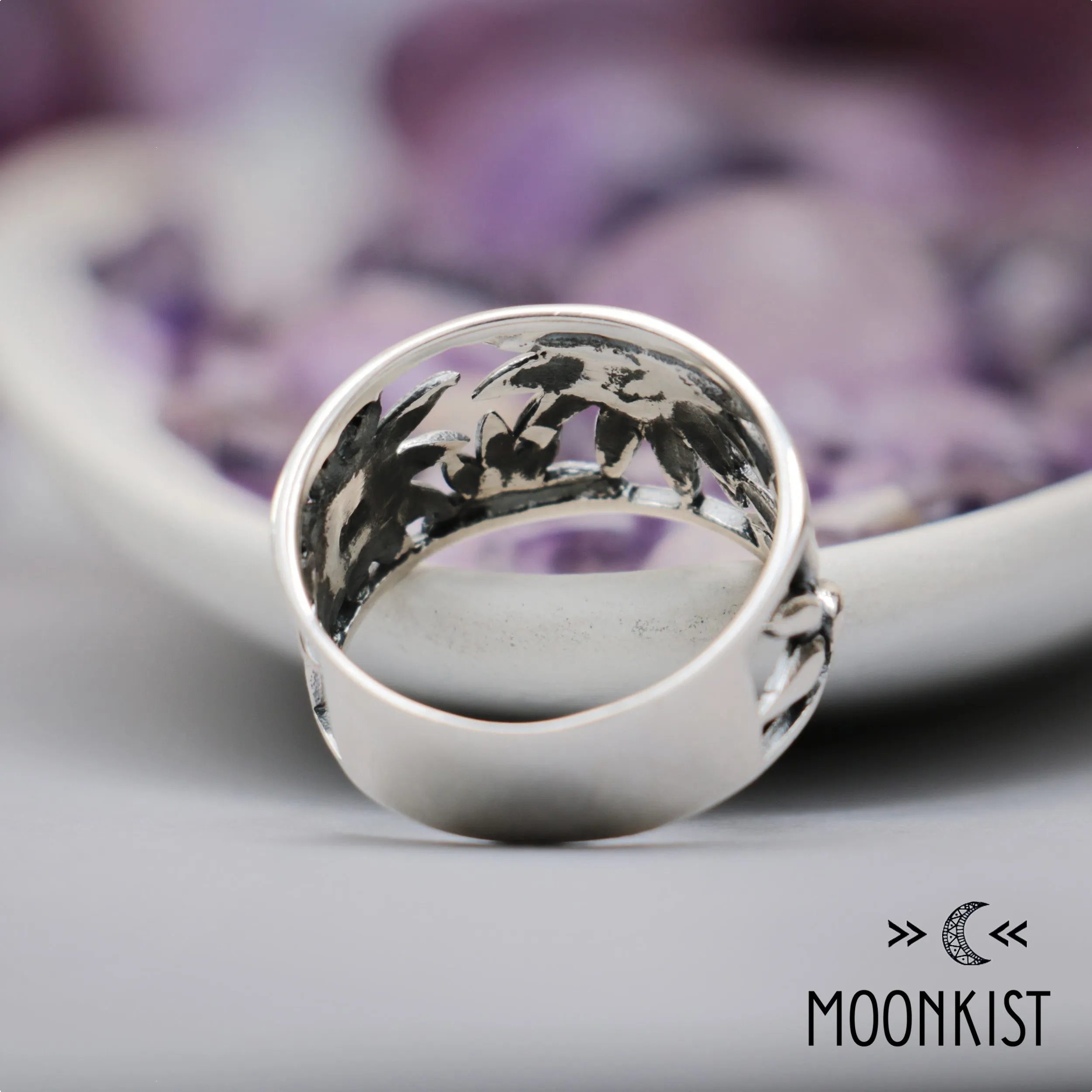 Sterling Silver Botanical Cutout Ring | Moonkist Designs