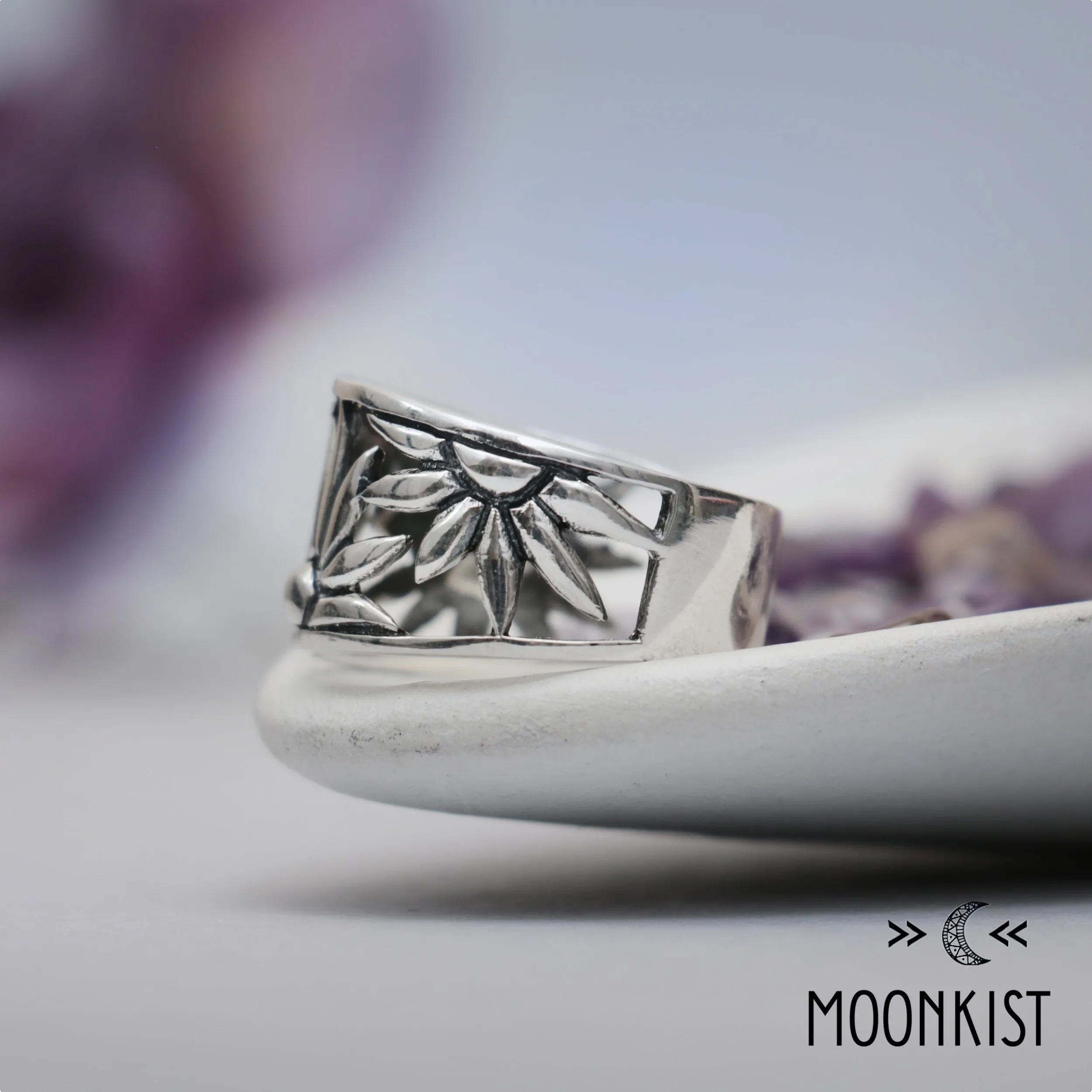 Sterling Silver Botanical Cutout Ring | Moonkist Designs