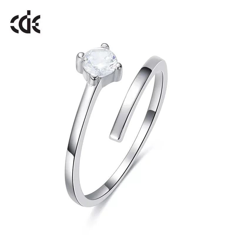 Sterling silver stylish twin set ring