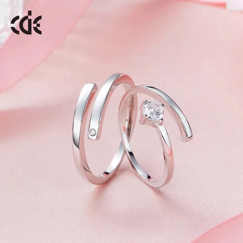 Sterling silver stylish twin set ring