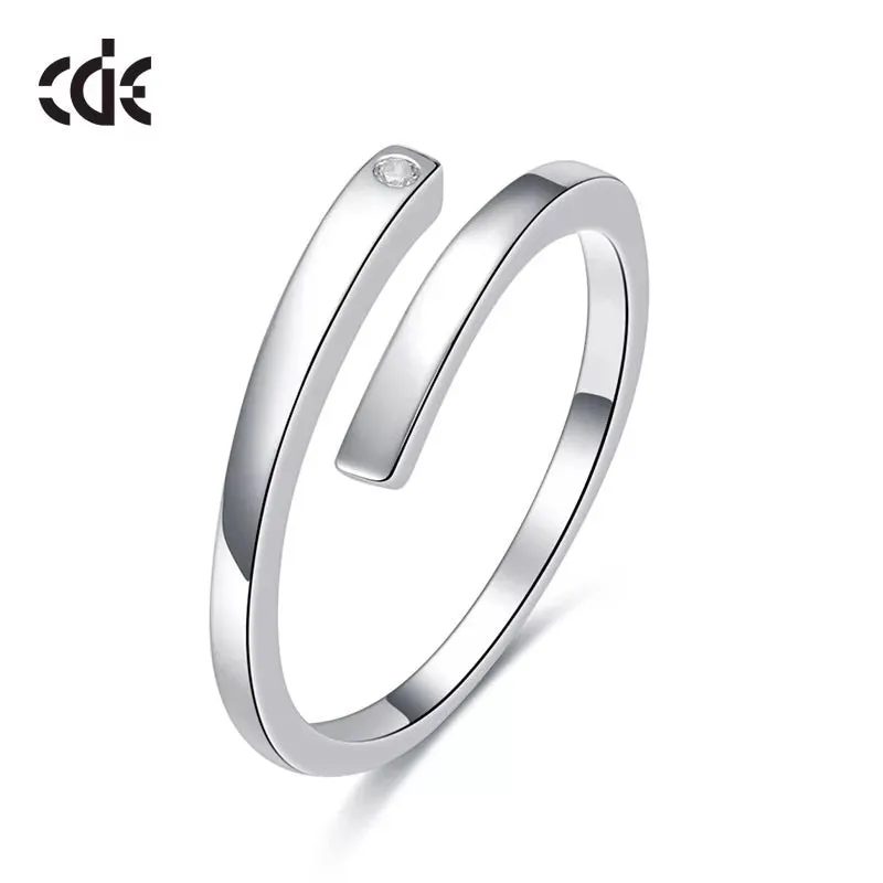 Sterling silver stylish twin set ring