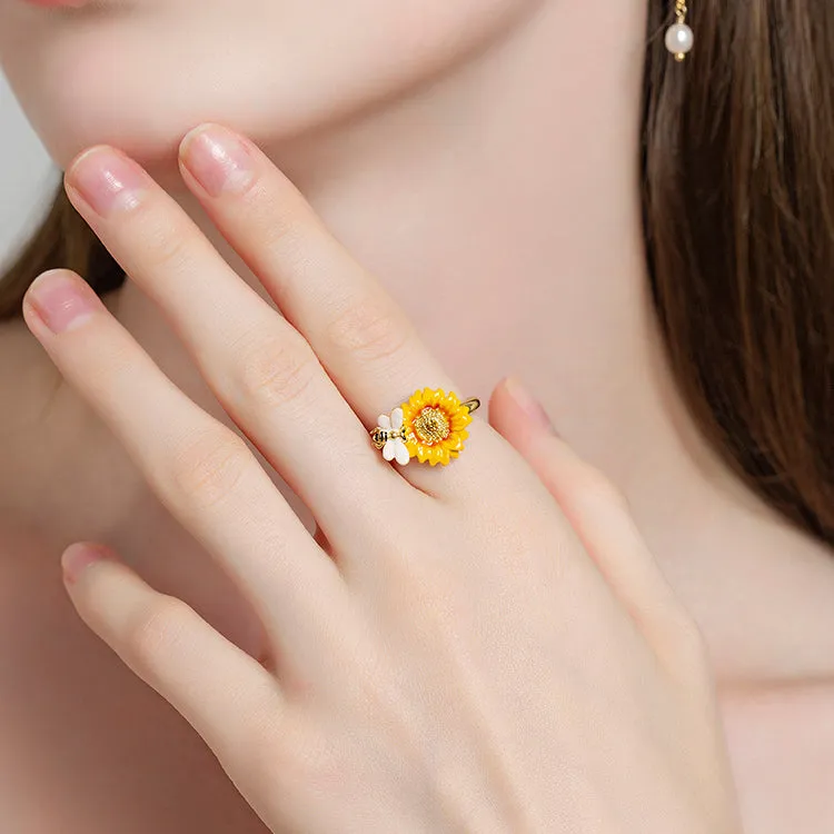 Sunflower & Bee Ring