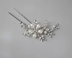 Teardrop Ivory Pearl Flower Hair Pin