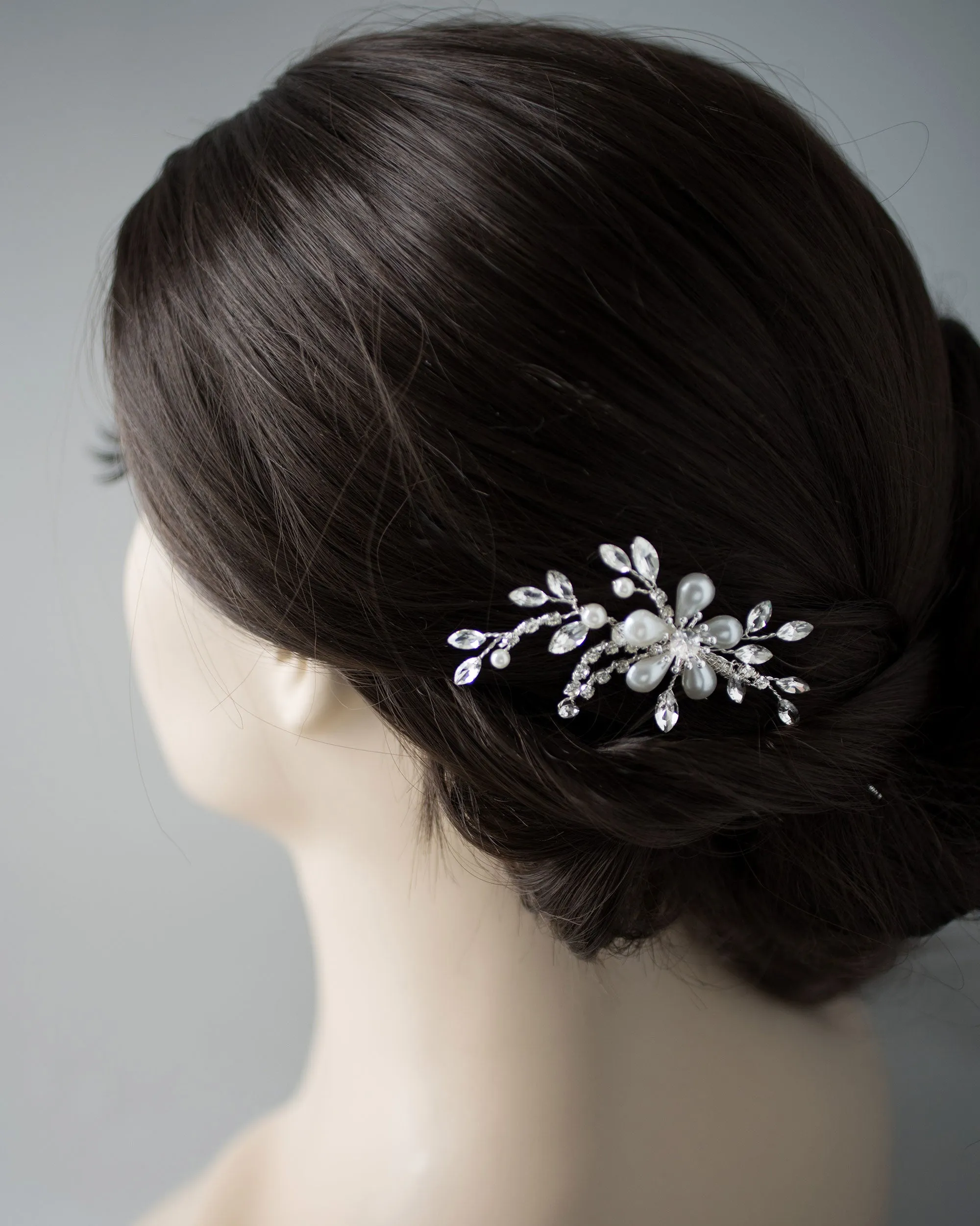 Teardrop Ivory Pearl Flower Hair Pin