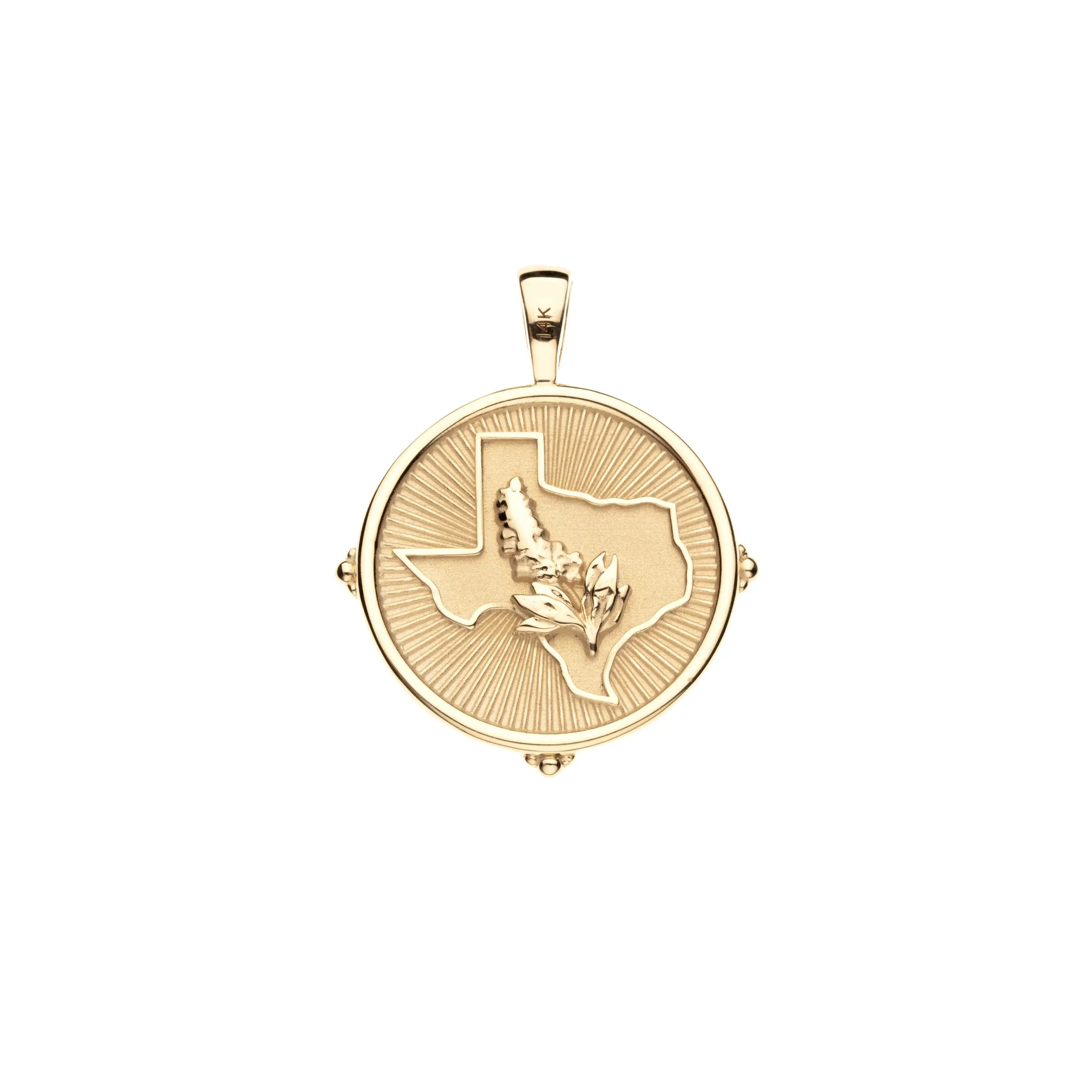 TEXAS JW Small Pendant Coin in Solid Gold