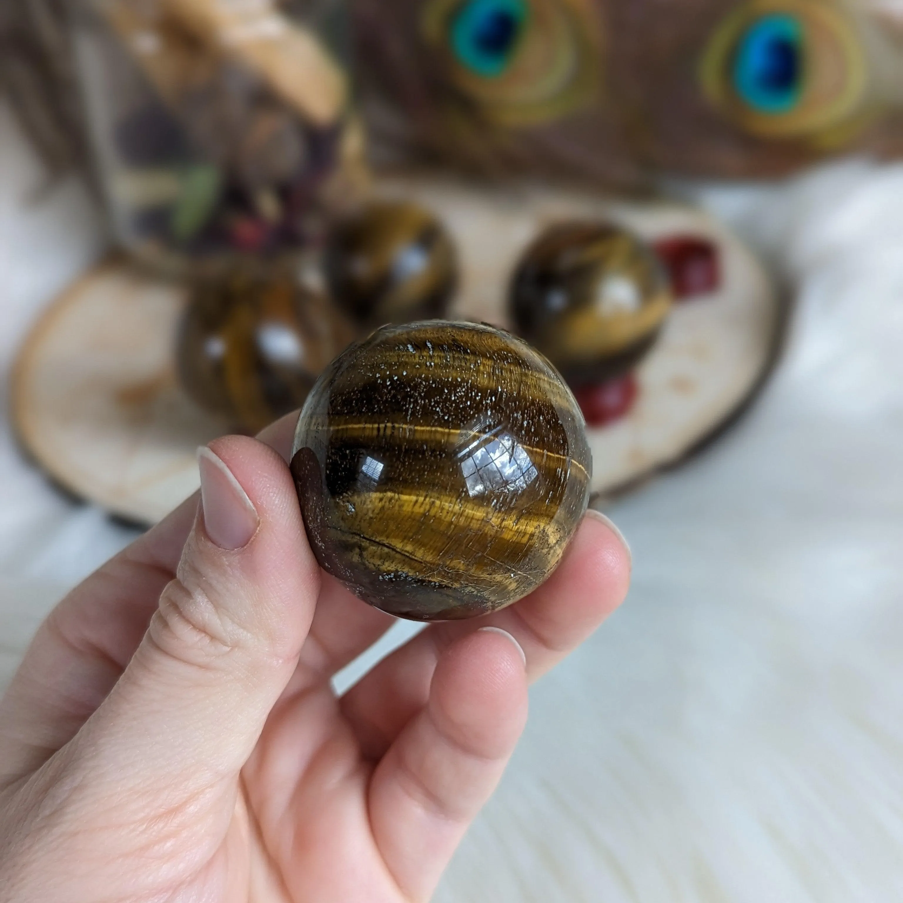 Tigers Eye Sphere ~ Sun and Earth Elements