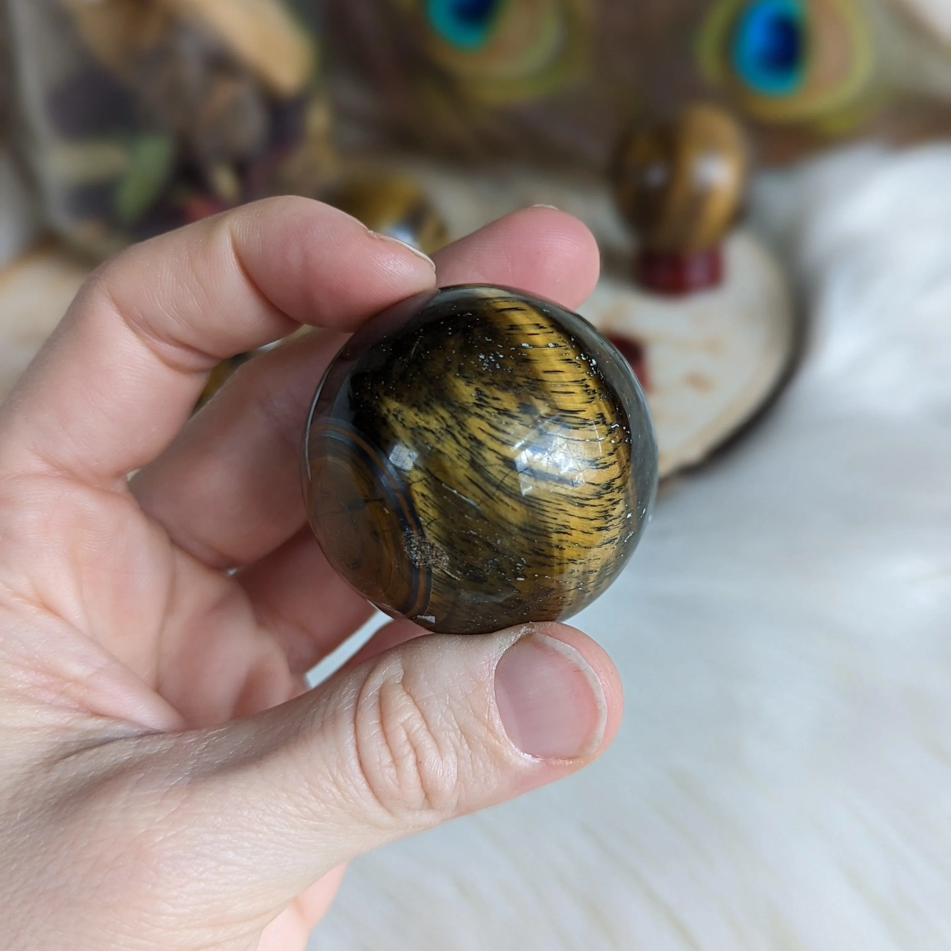 Tigers Eye Sphere ~ Sun and Earth Elements