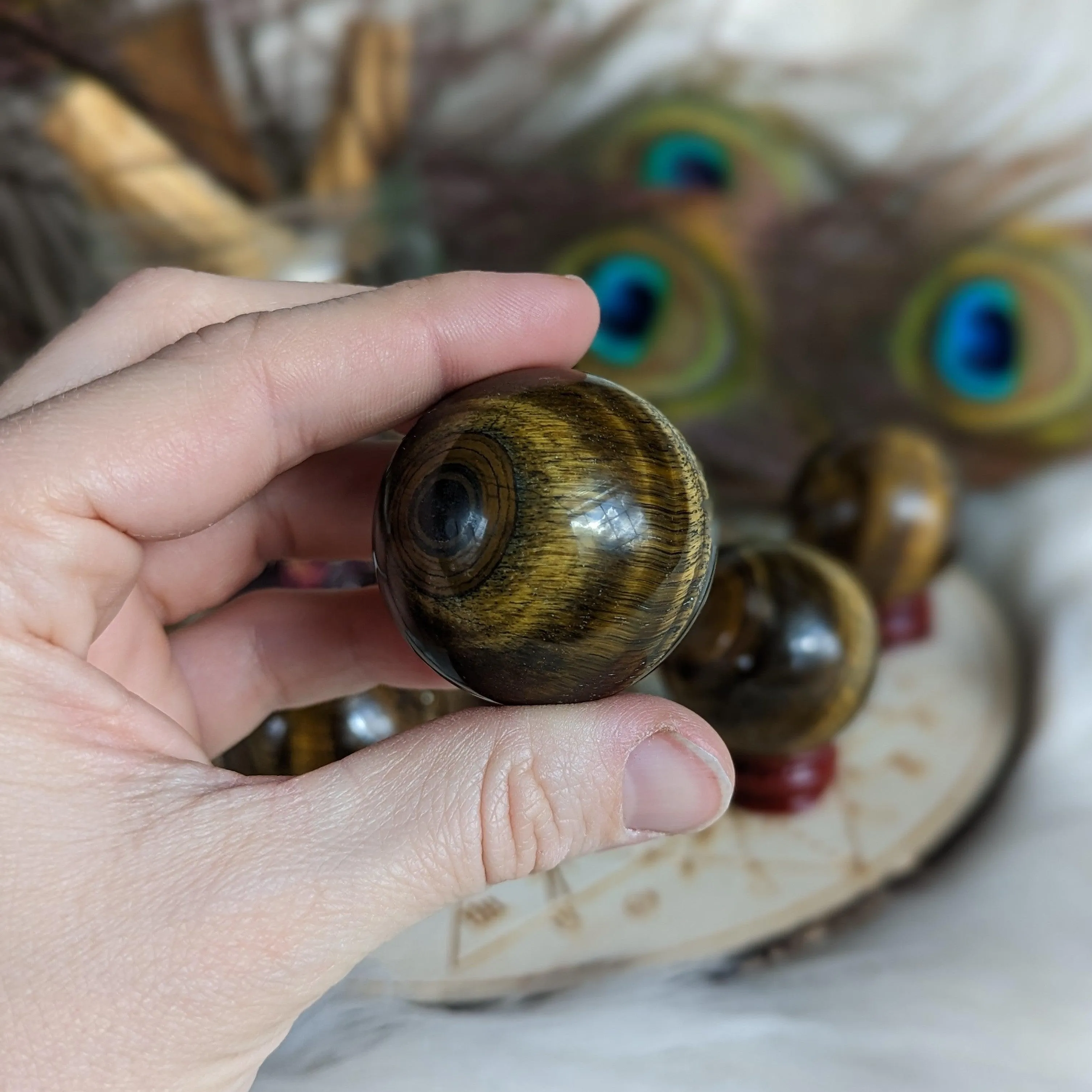 Tigers Eye Sphere ~ Sun and Earth Elements