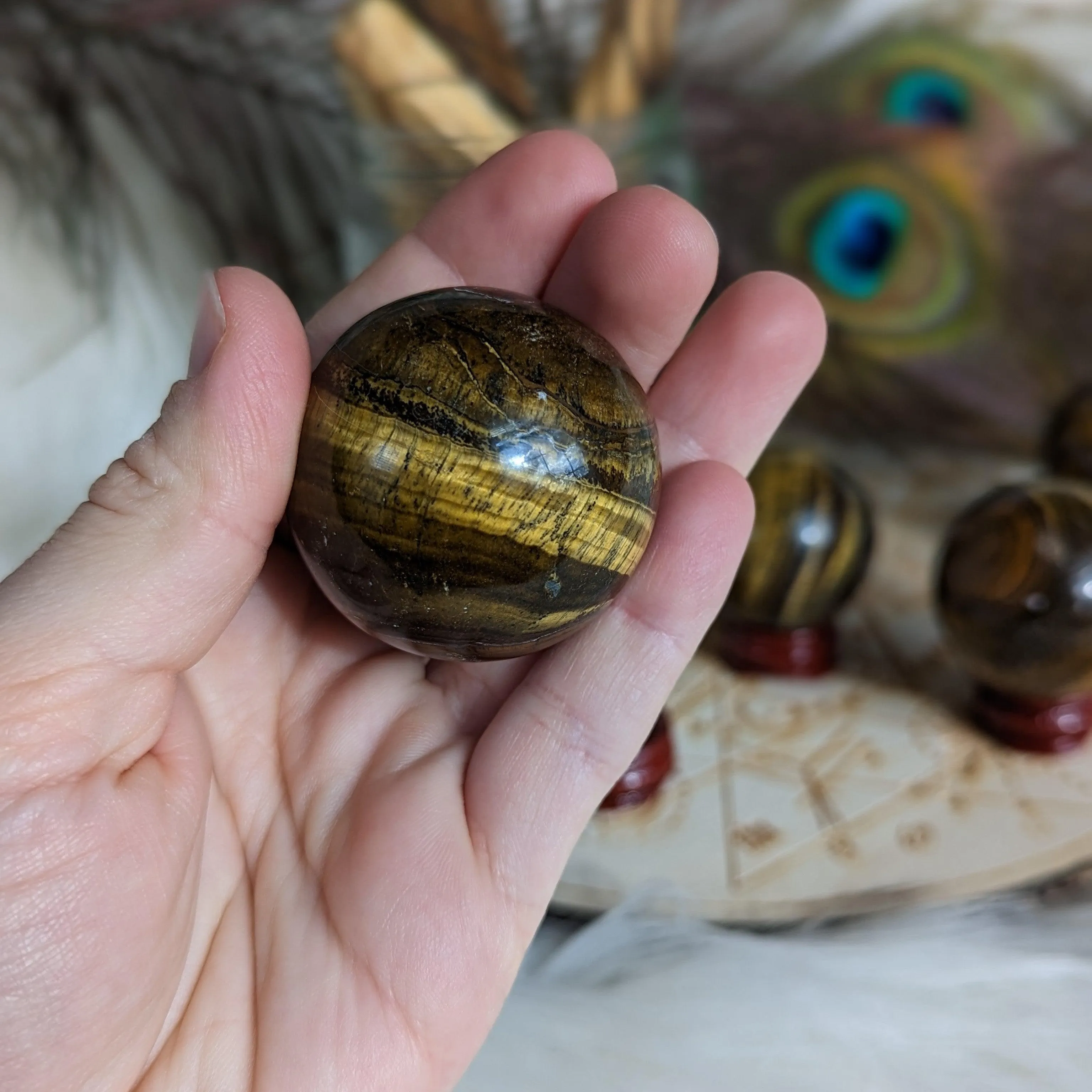 Tigers Eye Sphere ~ Sun and Earth Elements