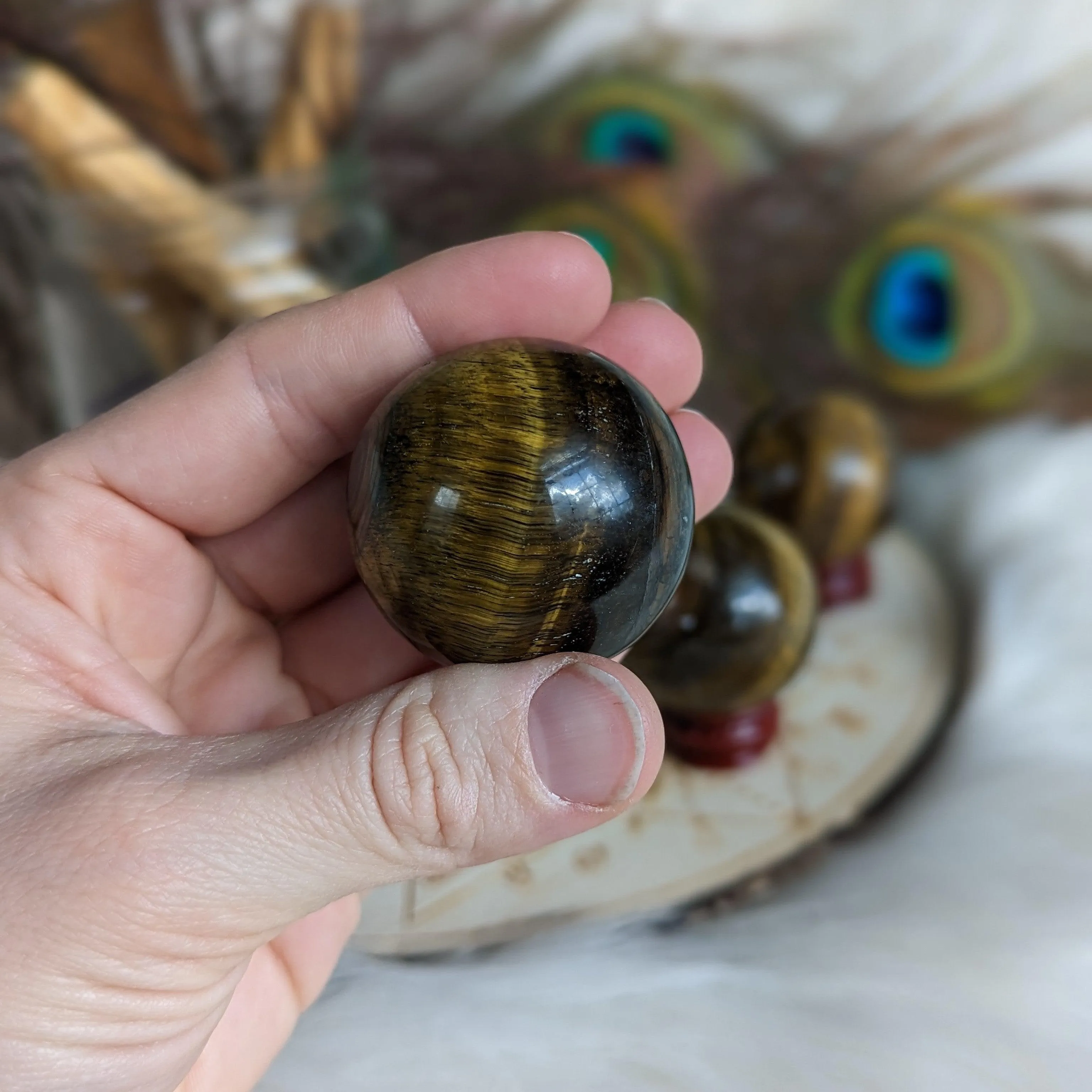 Tigers Eye Sphere ~ Sun and Earth Elements