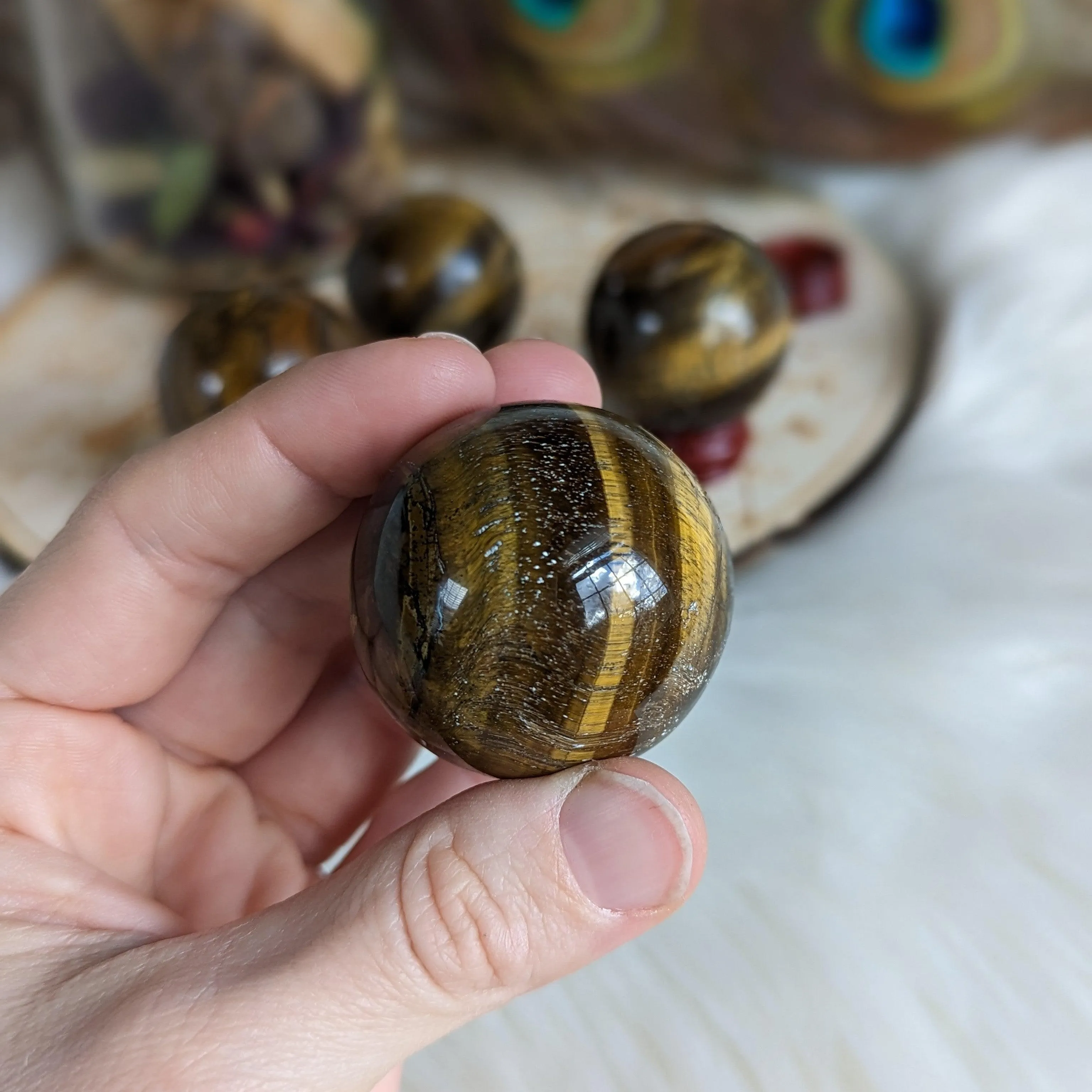 Tigers Eye Sphere ~ Sun and Earth Elements