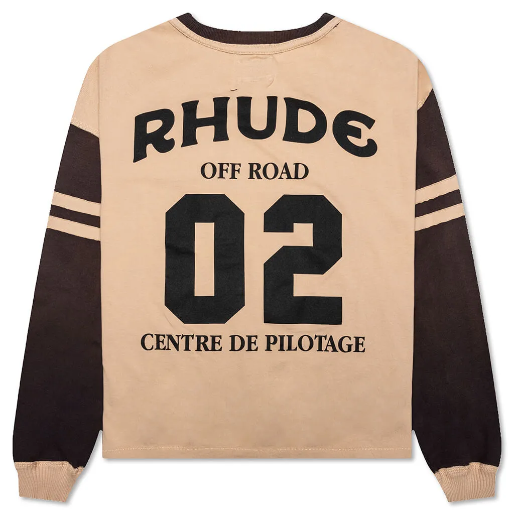 Triple R Contrast L/S Tee - Khaki/Black