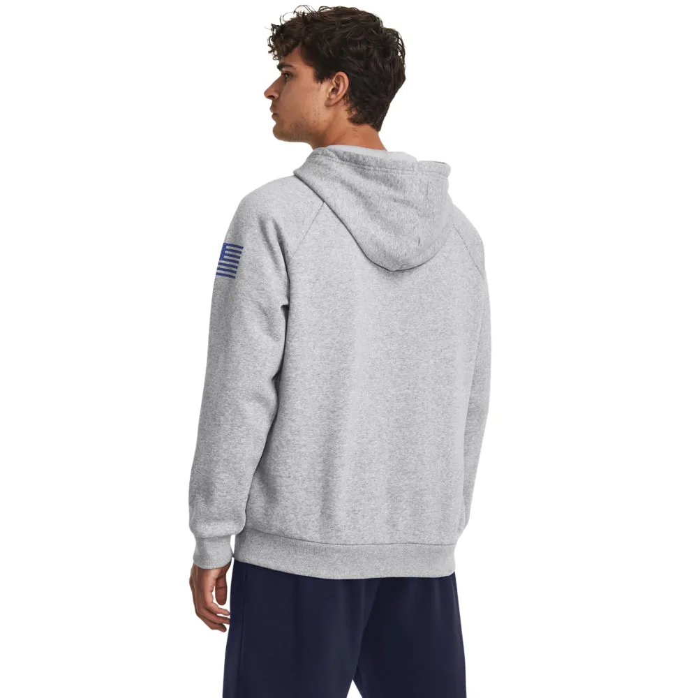 'Under Armour' Men's Freedom Rival BFL Fleece Hoodie - Mod Grey Light Heather / Black