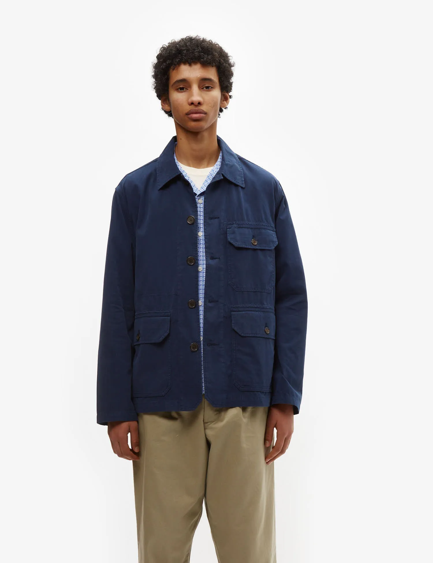 Universal Works Utility Jacket (Summer Canvas) - Navy Blue