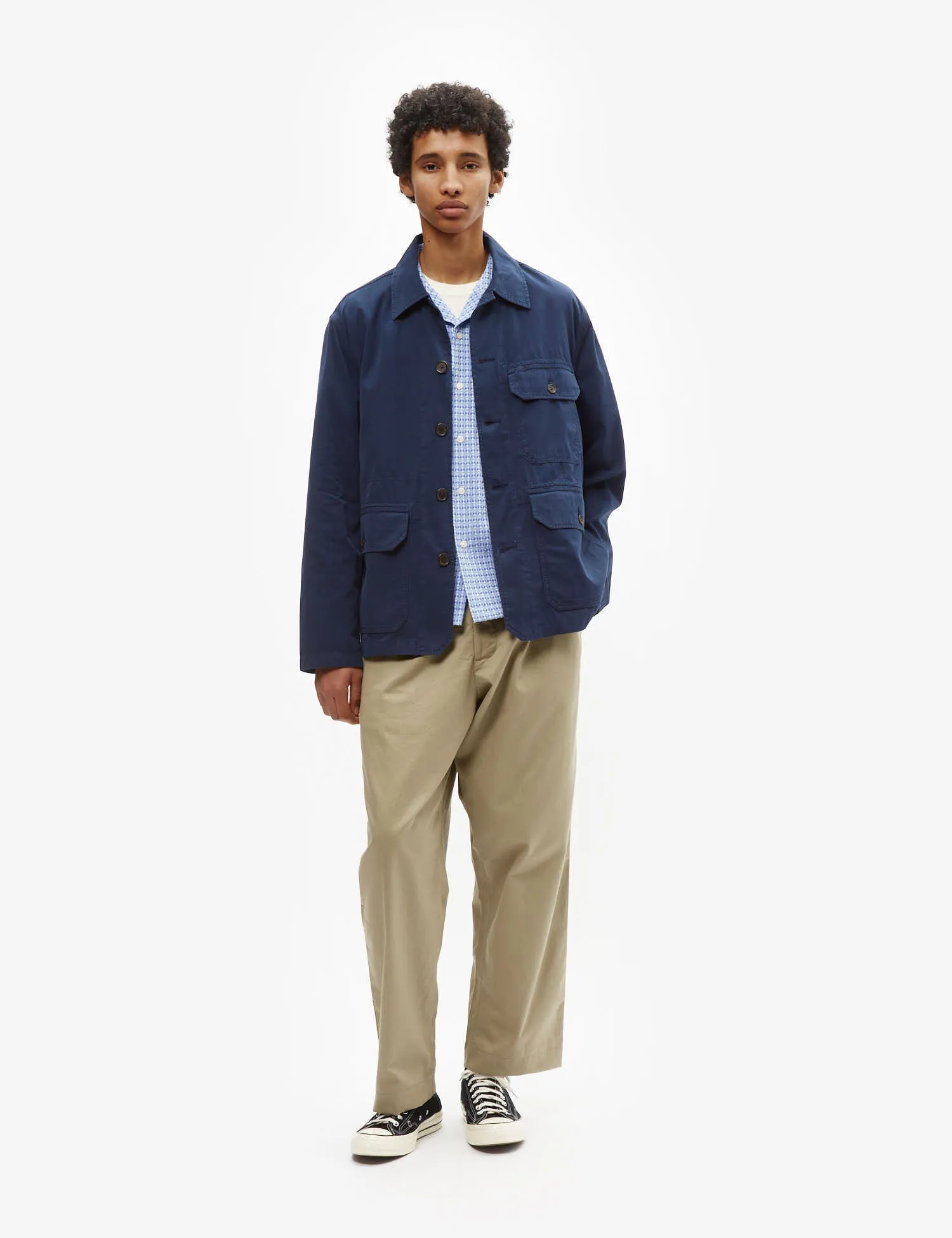 Universal Works Utility Jacket (Summer Canvas) - Navy Blue