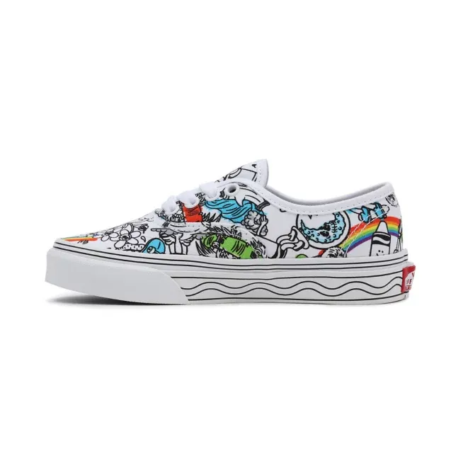 Vans Authentic children's sneakers shoe, canvas upper to be designed as desired VN0A3UIVARE DIY white