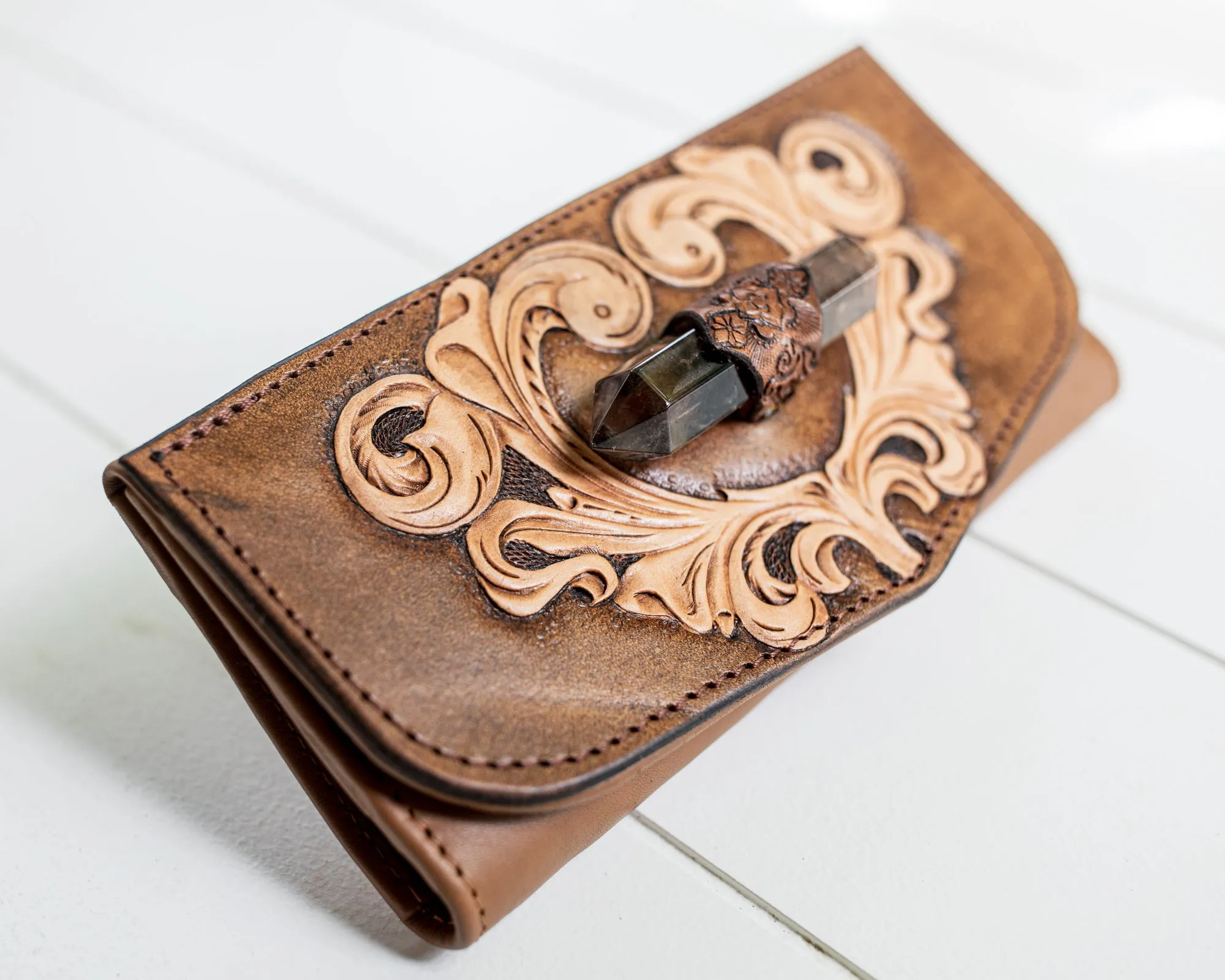 Western Priestess Wallet with Smoky Quartz