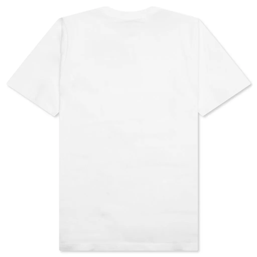 White Cotton T-Shirt With Gingham Logo - Lily White