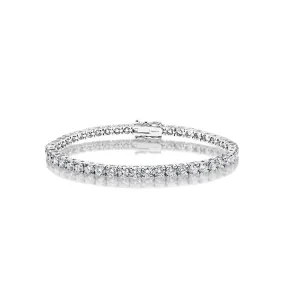 Zuri 9 Carats Round Brilliant Diamond Tennis Bracelet in 14k White Gold 19 Pointer Each Stone